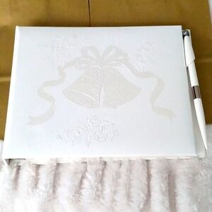 Hallmark White Bells Wedding Guest Book Vintage